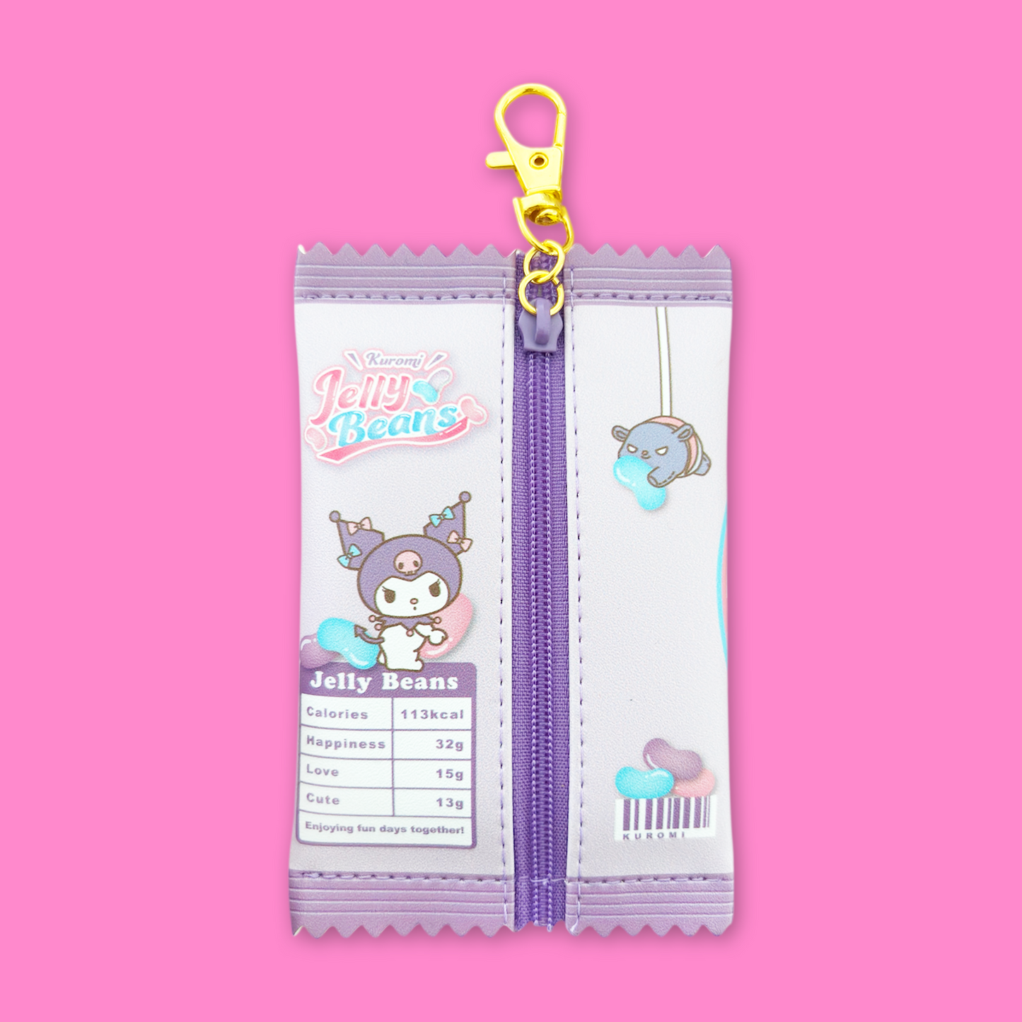 Sanrio Sweet Wrapper Keyring Pouch - Kuromi