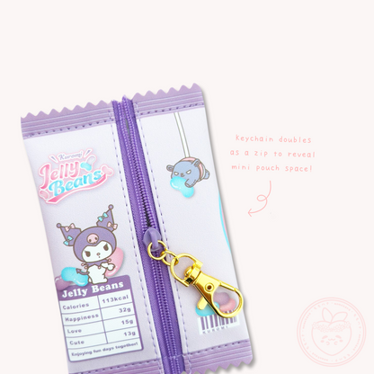 Sanrio Sweet Wrapper Keyring Pouch - Kuromi