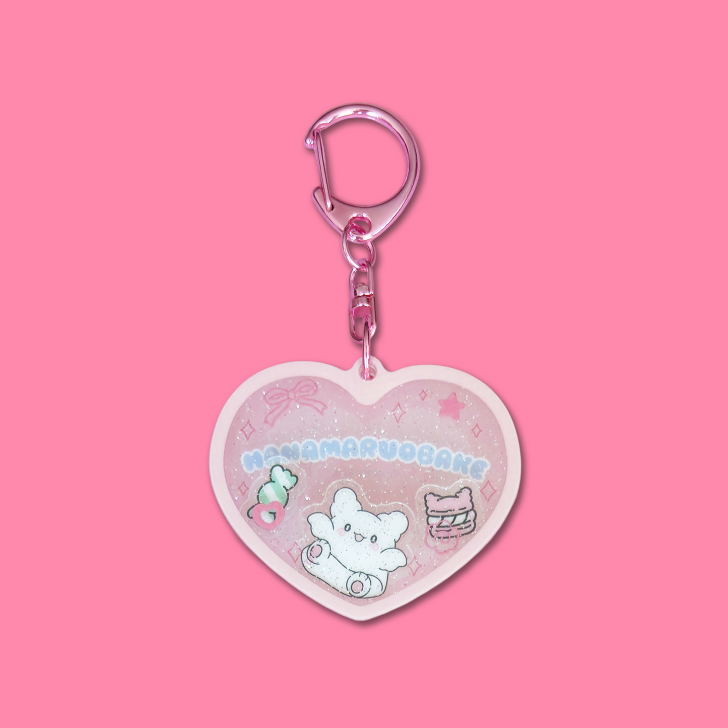 Sanrio Hanamaruobake Shaker Keyring - Pink