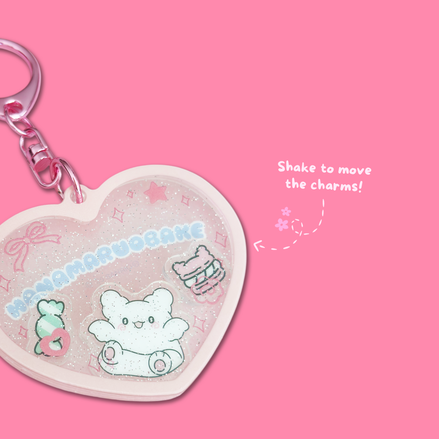 Sanrio Hanamaruobake Shaker Keyring - Pink