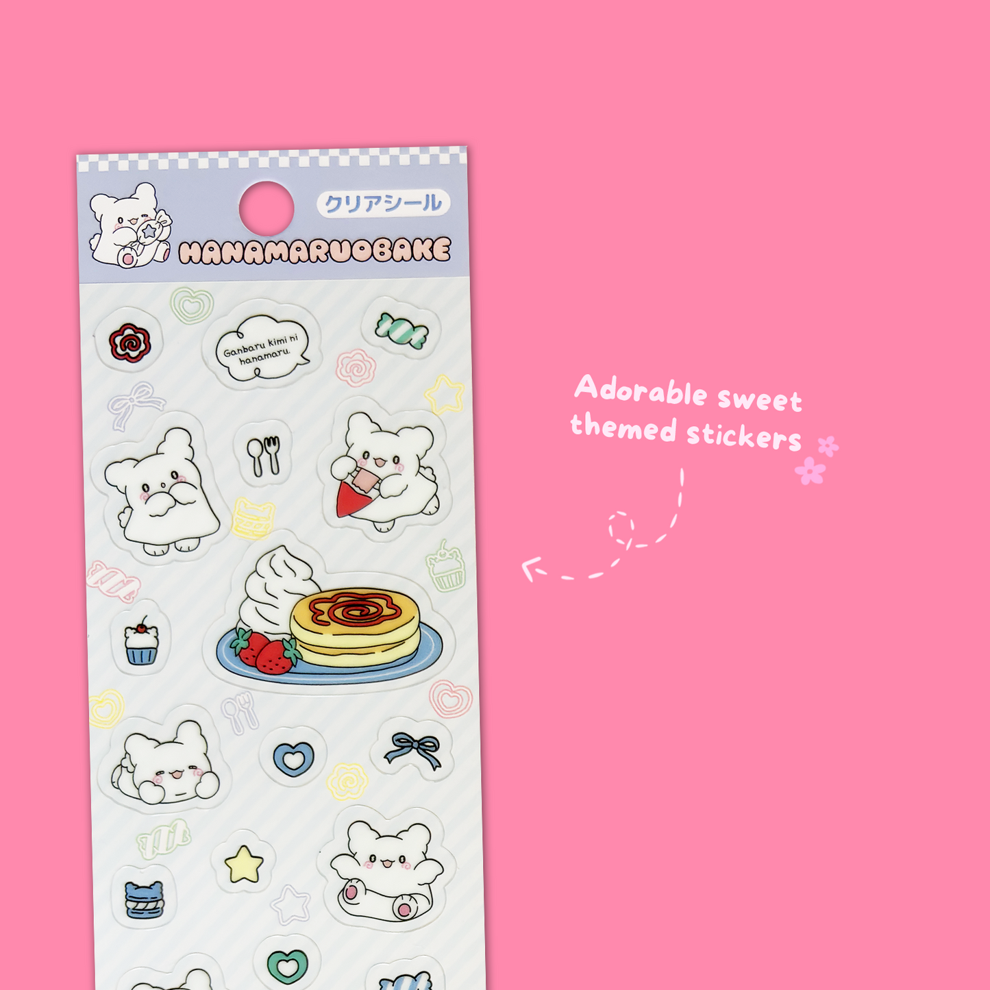 Sanrio Hanamaruobake Sweets Sticker Sheet - Blue