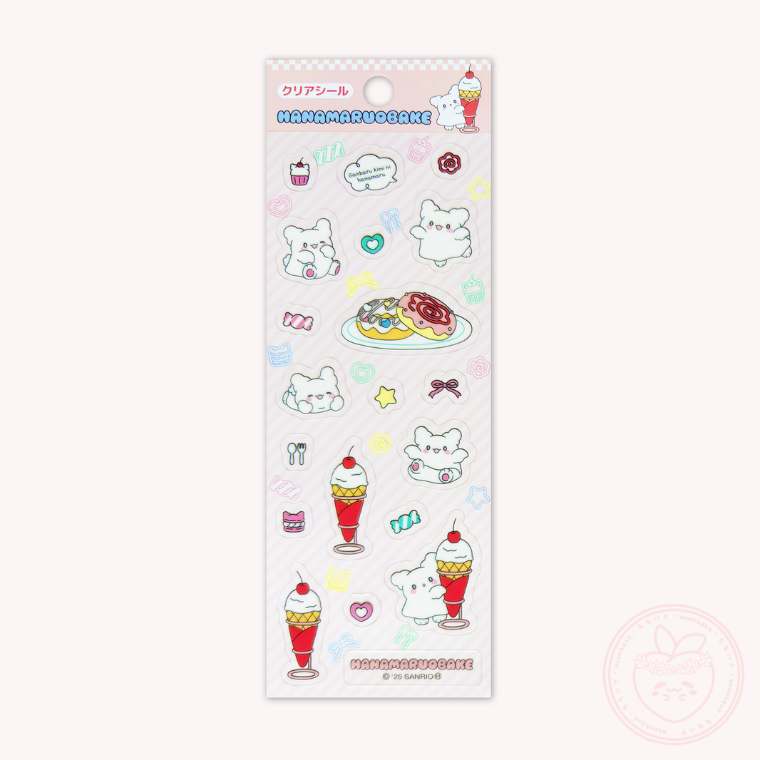Sanrio Hanamaruobake Sweets Sticker Sheet - Pink