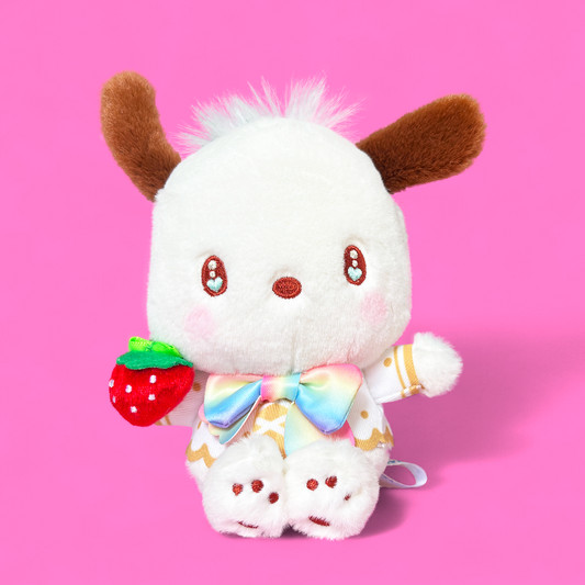 Sanrio x Ichigo Shinbun 50th Anniversary Keyring Plush - Pochacco