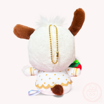 Sanrio x Ichigo Shinbun 50th Anniversary Keyring Plush - Pochacco