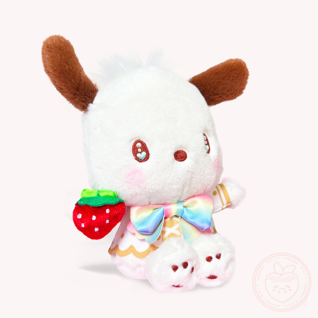 Sanrio x Ichigo Shinbun 50th Anniversary Keyring Plush - Pochacco