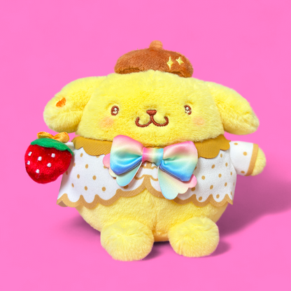 Sanrio x Ichigo Shinbun 50th Anniversary Keyring Plush - Pompompurin