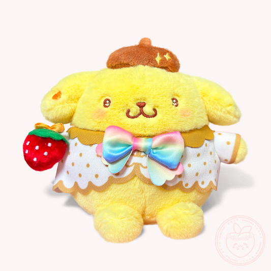 Sanrio x Ichigo Shinbun 50th Anniversary Keyring Plush - Pompompurin