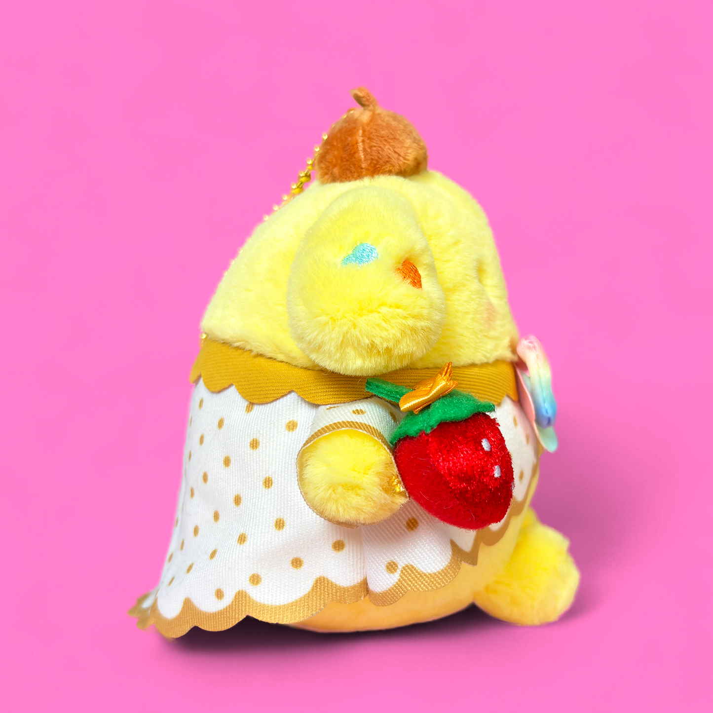 Sanrio x Ichigo Shinbun 50th Anniversary Keyring Plush - Pompompurin