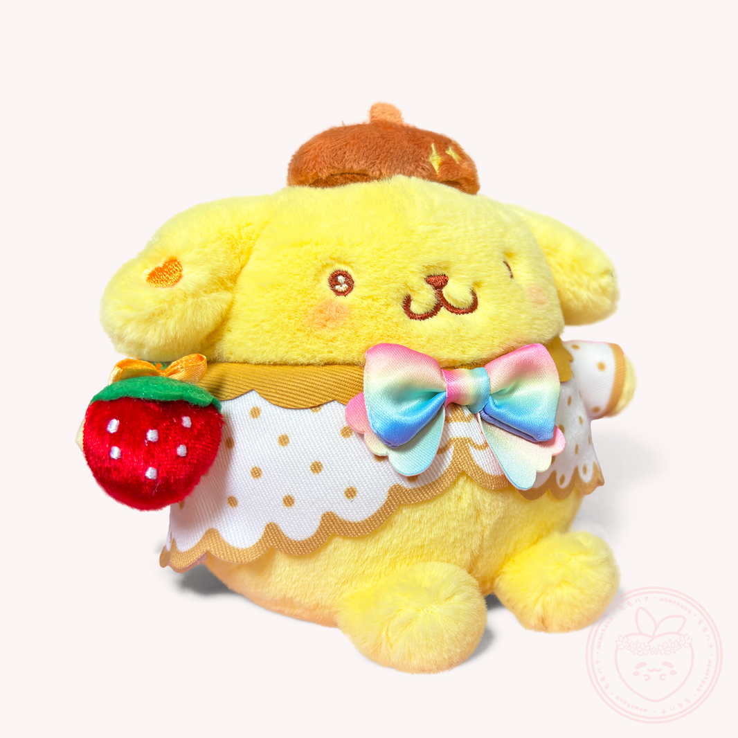 Sanrio x Ichigo Shinbun 50th Anniversary Keyring Plush - Pompompurin