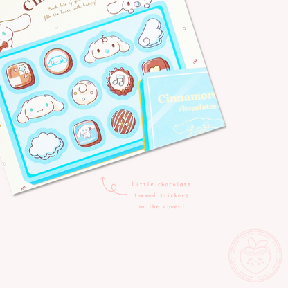 Sanrio Square Chocolate Memo Pad with Stickers - Cinnamoroll