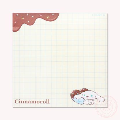 Sanrio Square Chocolate Memo Pad with Stickers - Cinnamoroll