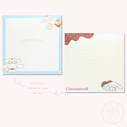 Sanrio Square Chocolate Memo Pad with Stickers - Cinnamoroll