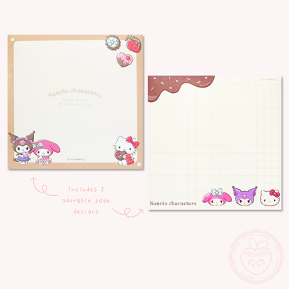 Sanrio Square Chocolate Memo Pad with Stickers - Girls