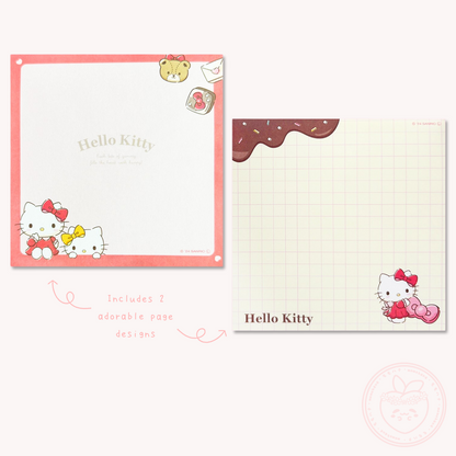 Sanrio Square Chocolate Memo Pad with Stickers - Hello Kitty