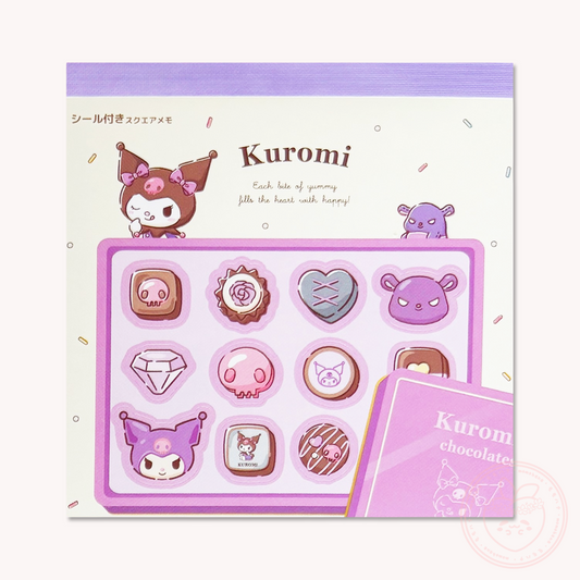 Sanrio Square Chocolate Memo Pad with Stickers - Kuromi