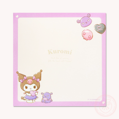 Sanrio Square Chocolate Memo Pad with Stickers - Kuromi