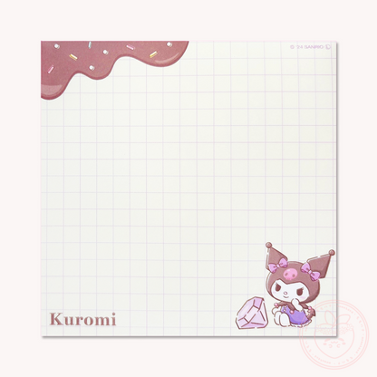 Sanrio Square Chocolate Memo Pad with Stickers - Kuromi