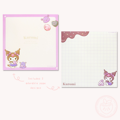 Sanrio Square Chocolate Memo Pad with Stickers - Kuromi
