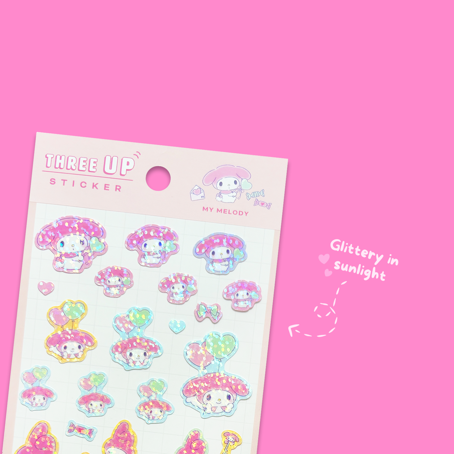 Sanrio Glitter Sticker Sheet - My Melody