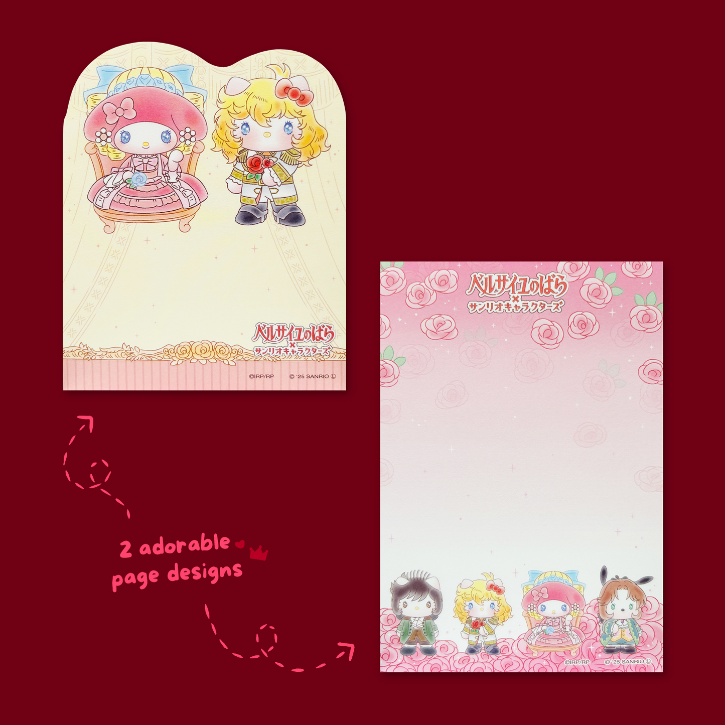 Sanrio x The Rose of Versailles Die-cut Memo Pad