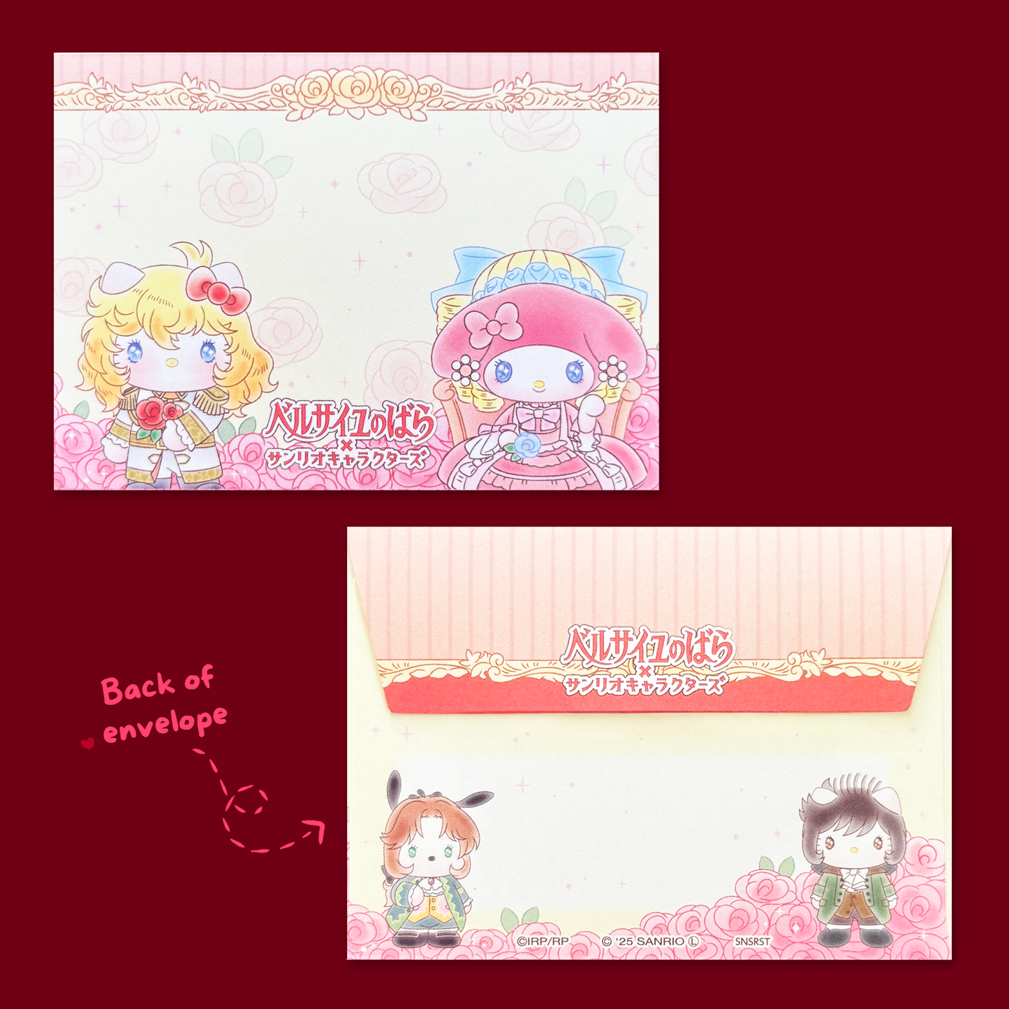 Sanrio x The Rose of Versailles Mini Letter Set