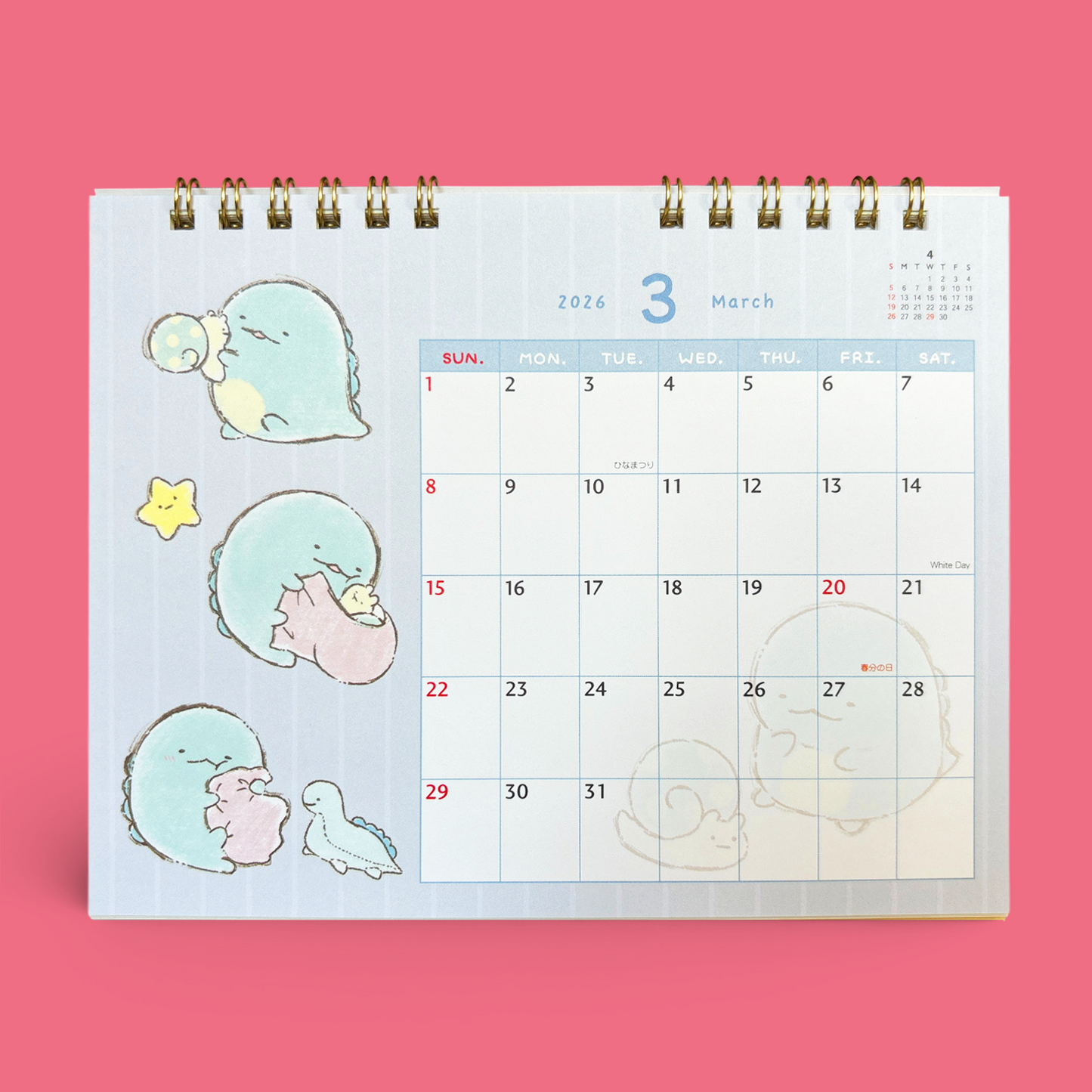 Sumikkogurashi 2026 Desk Calendar