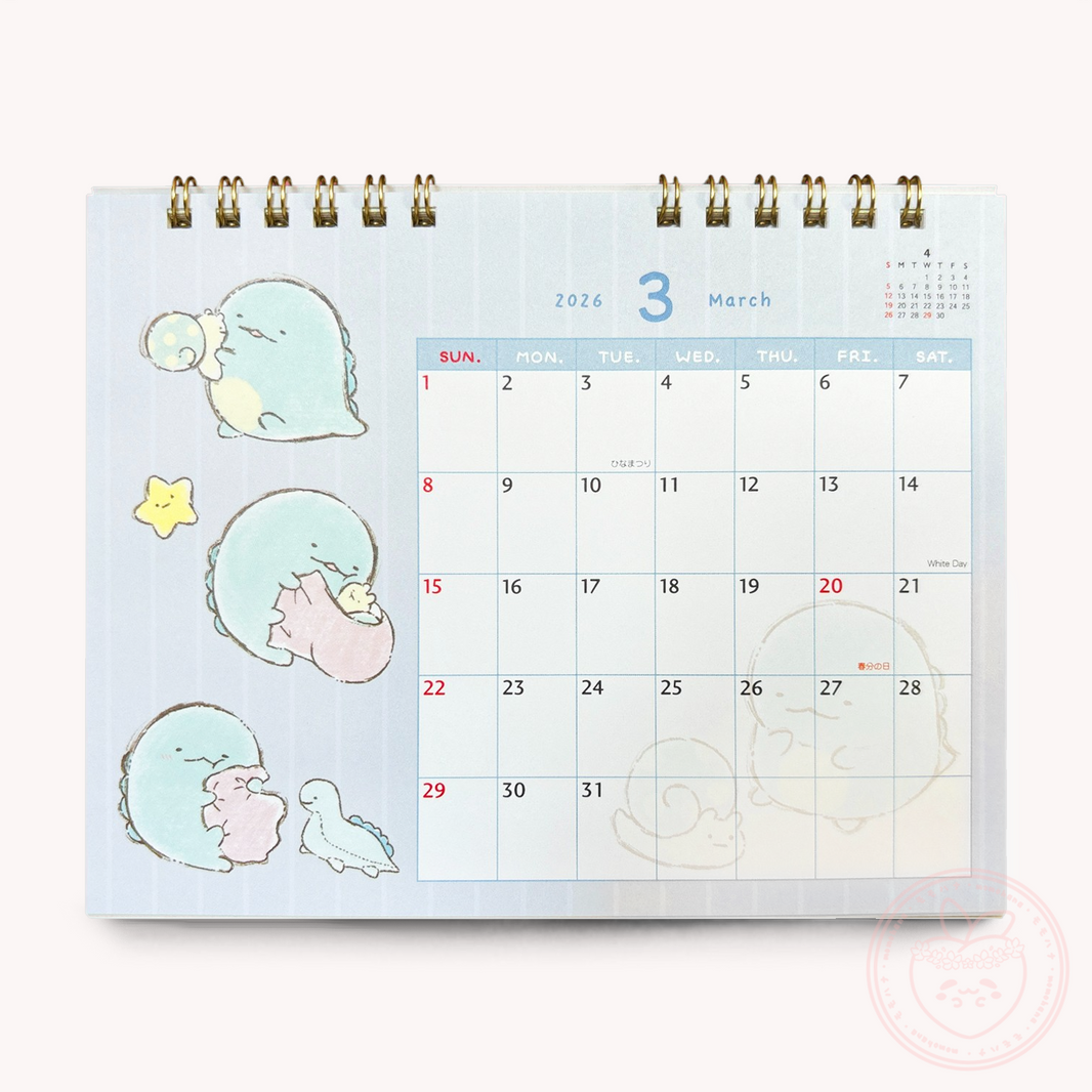 Sumikkogurashi 2026 Desk Calendar