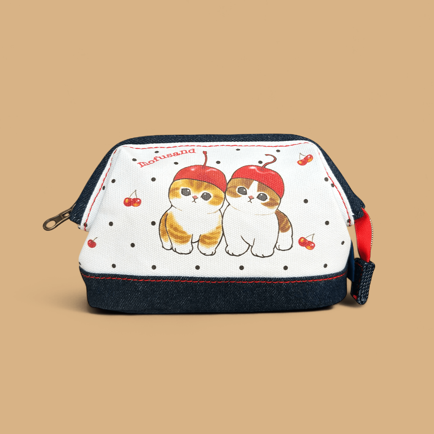 Mofusand Denim Pouch - Cherry Nyan - Momohana