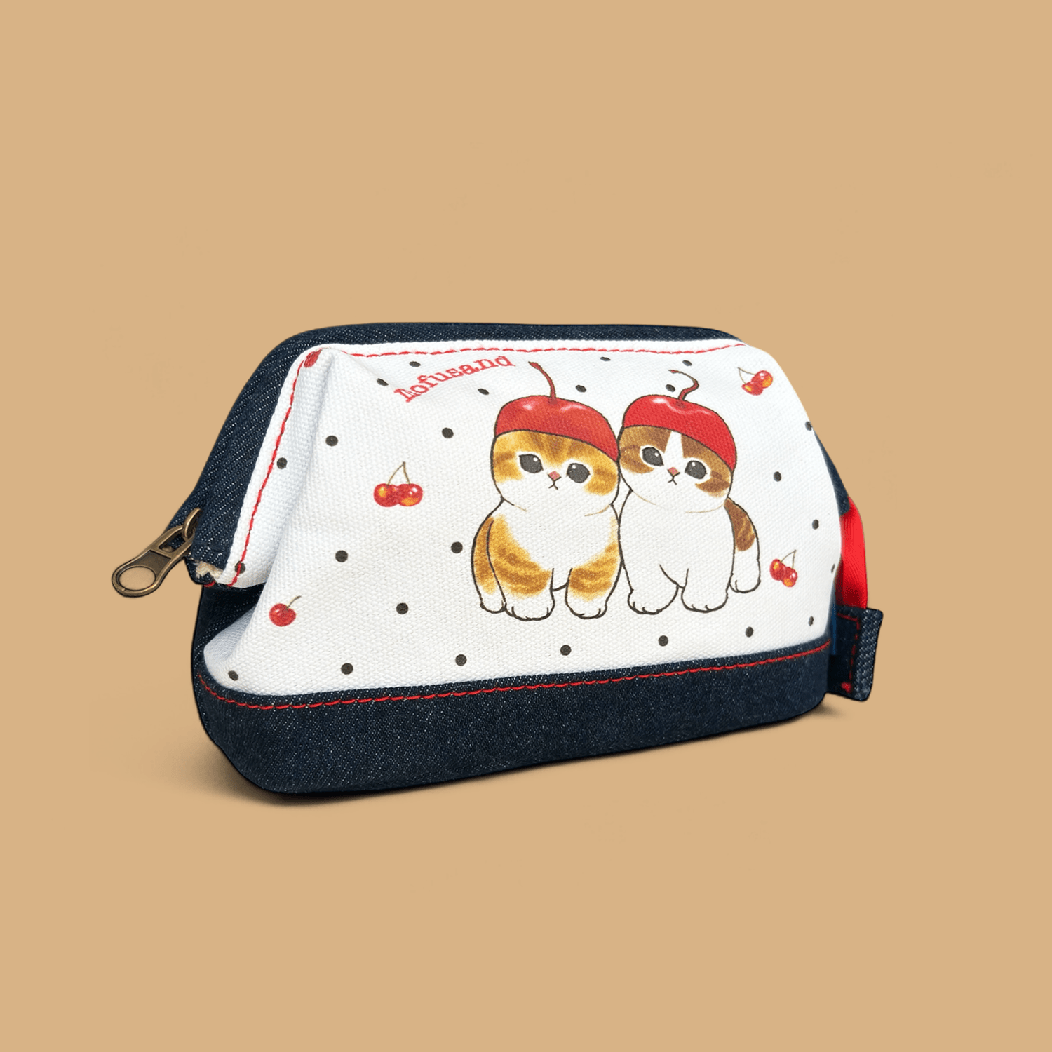 Mofusand Denim Pouch - Cherry Nyan - Momohana