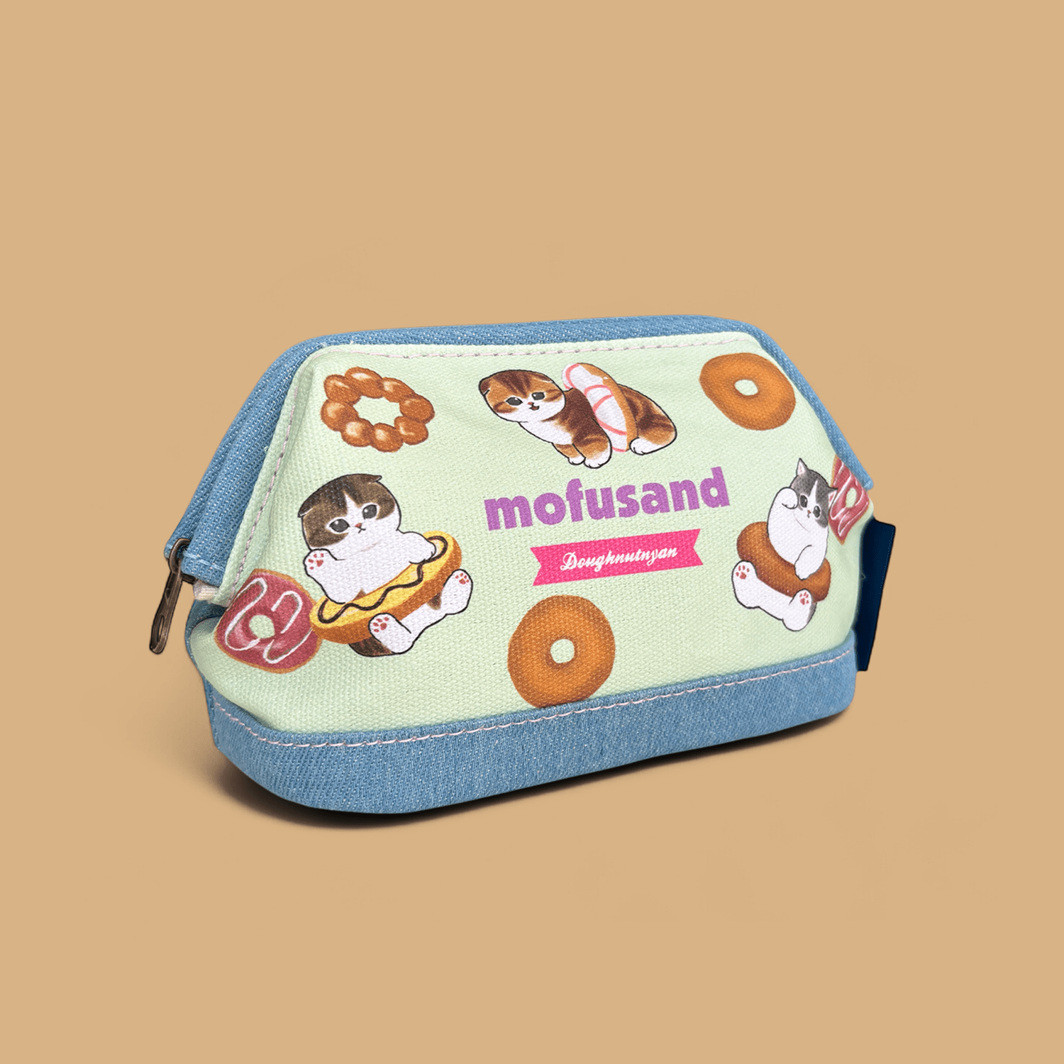 Mofusand Denim Pouch - Doughnut Nyan - Momohana
