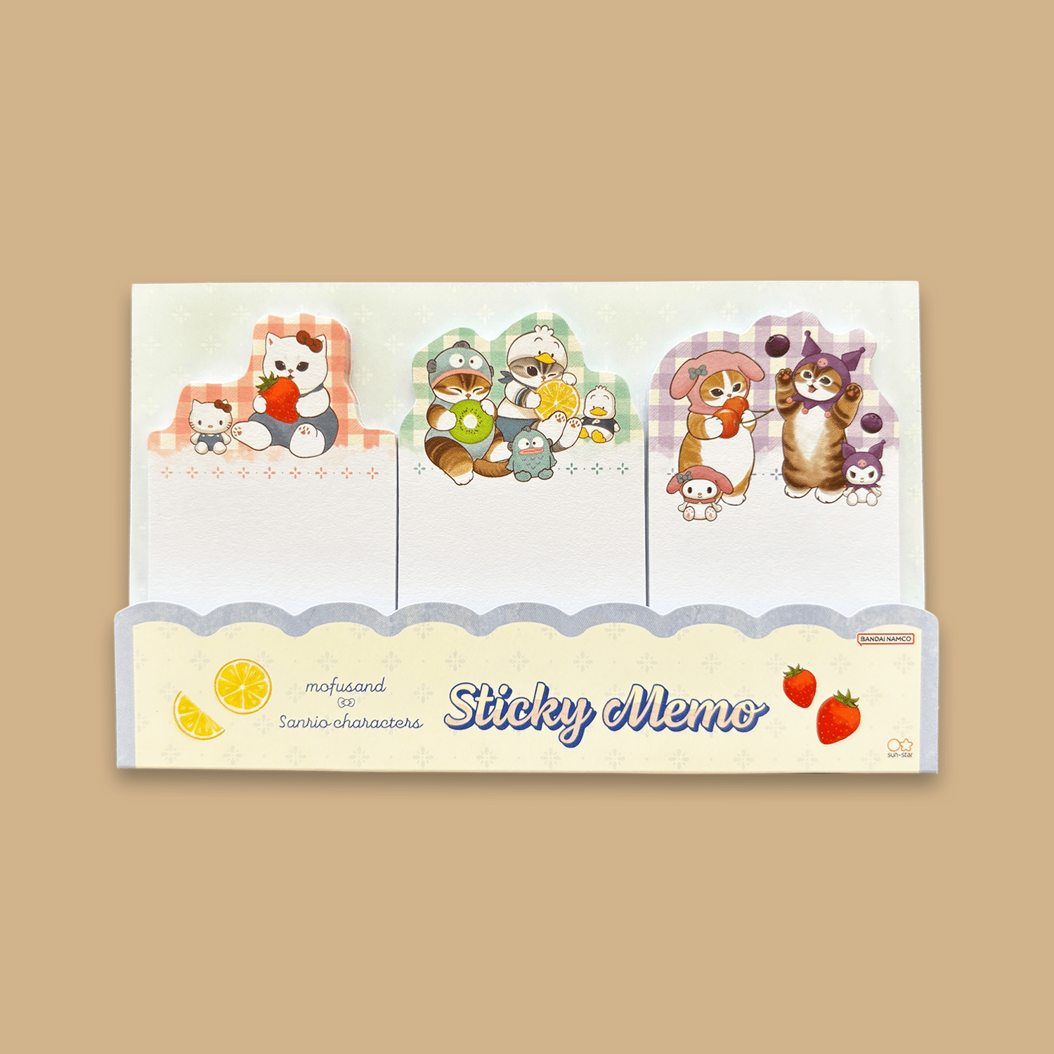 Mofusand x Sanrio Die - cut Sticky Notes - Check - Momohana