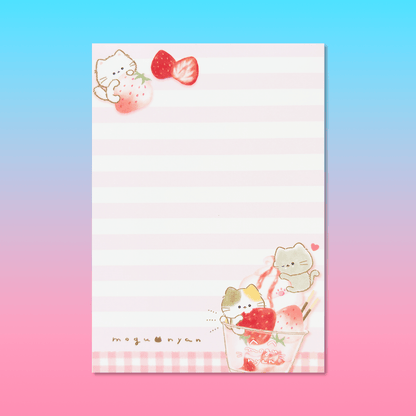 Mogunyan 'Sky Jelly' & 'Strawberry Parfait' A6 Memo Pad - Momohana