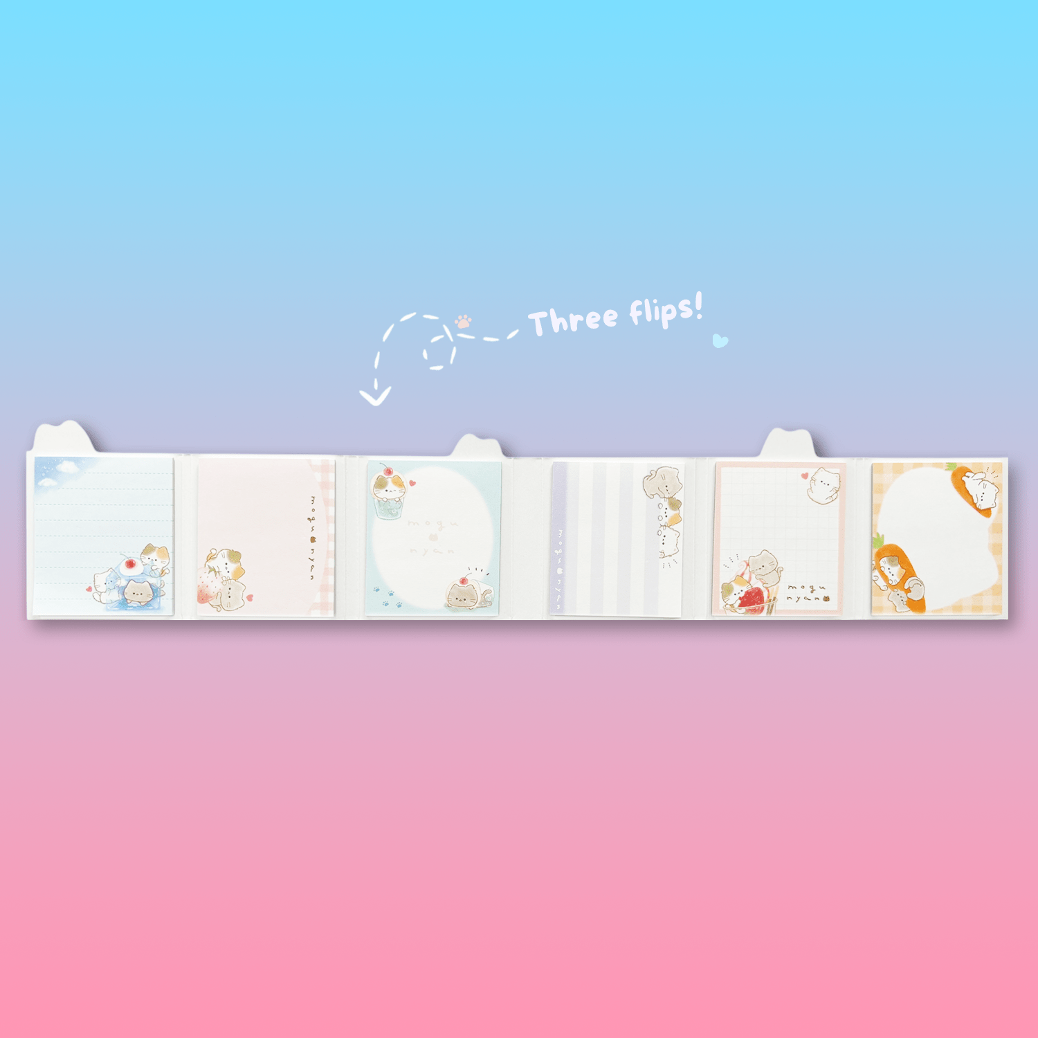 Mogunyan 'Sky Jelly' & 'Strawberry Parfait' Flip - Flap Memo - Momohana