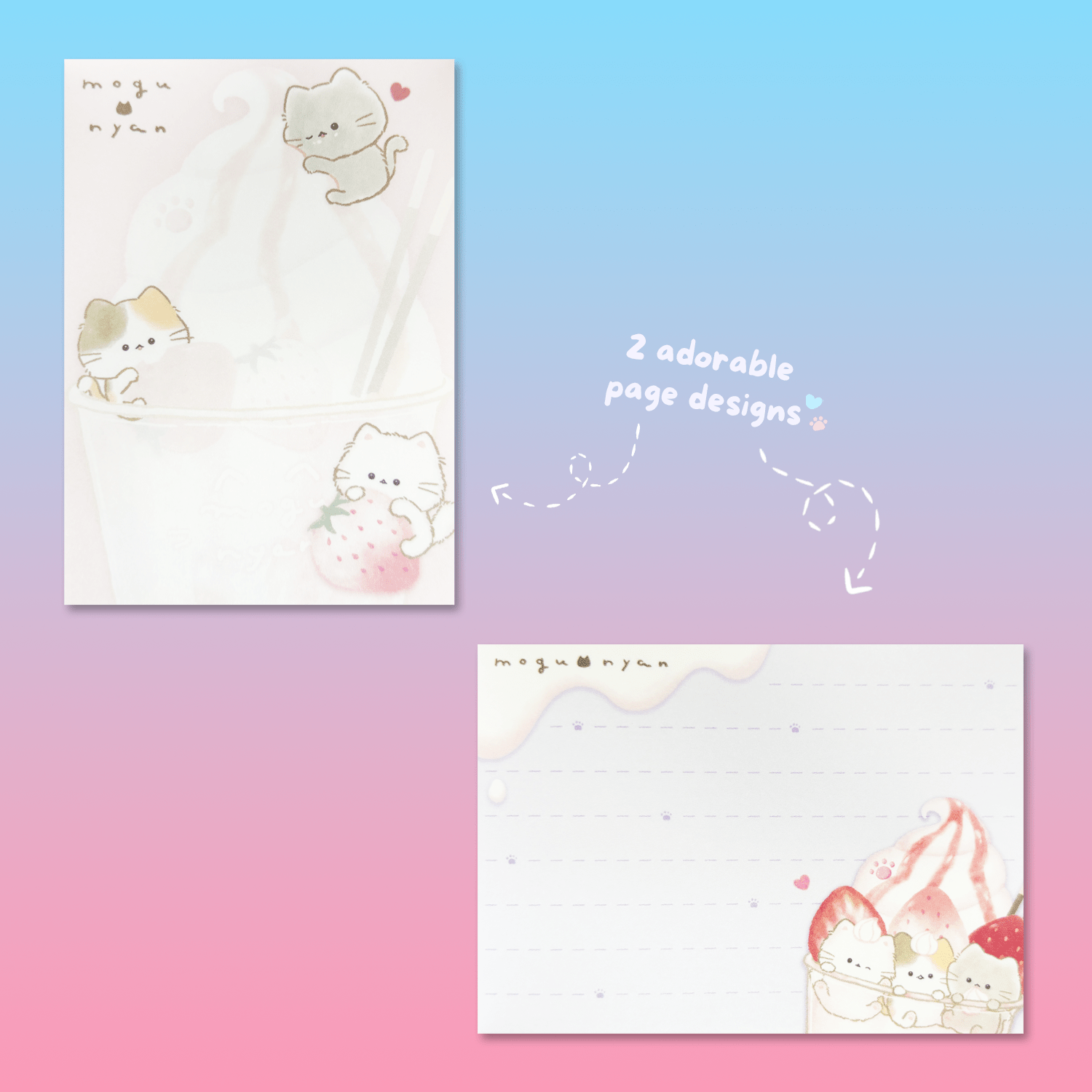 Mogunyan 'Strawberry Parfait' Mini Memo - Momohana