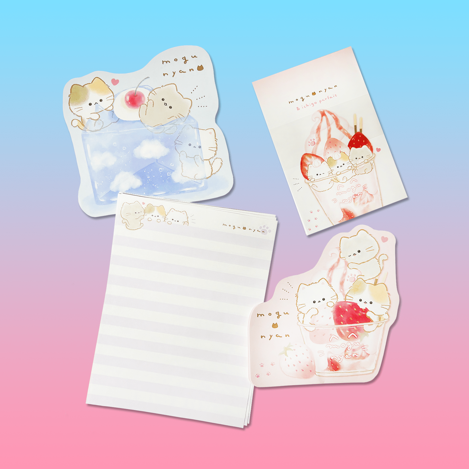 Mogunyan 'Strawberry Parfait' & 'Sky Jelly' Die - cut Letter Set - Momohana
