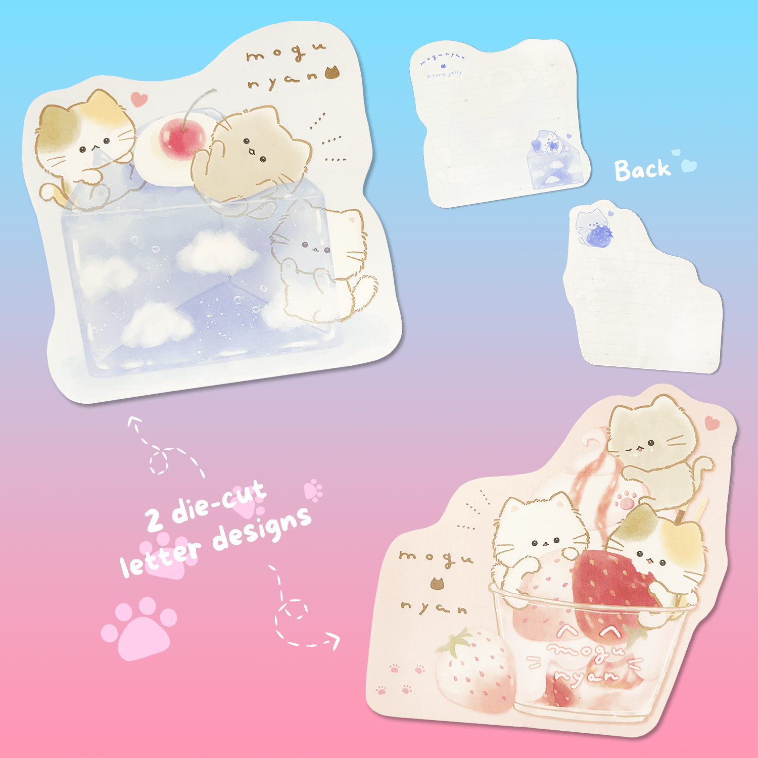 Mogunyan 'Strawberry Parfait' & 'Sky Jelly' Die - cut Letter Set - Momohana