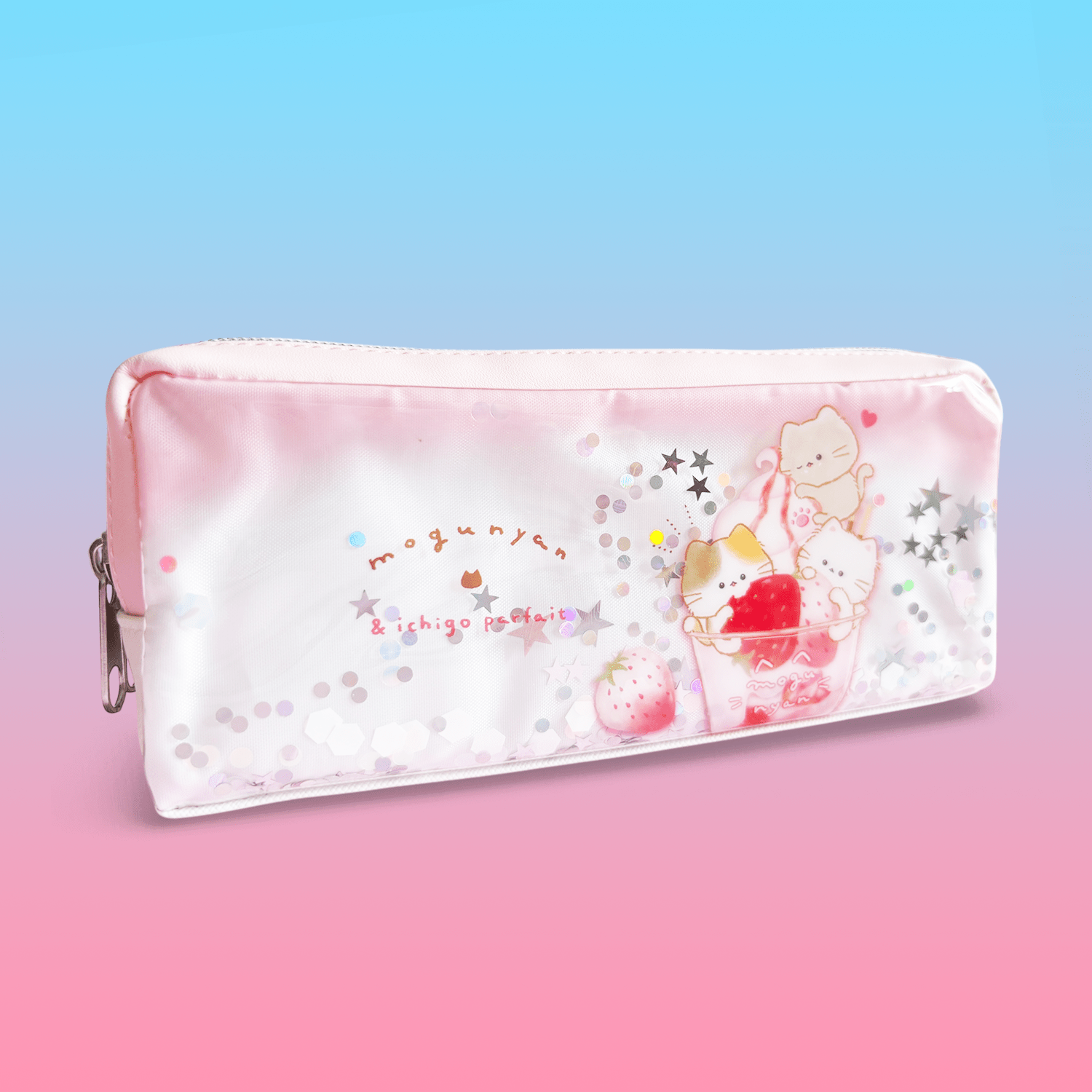 Mogunyan 'Strawberry Parfait' Twin Zipper Pencil Case - Momohana