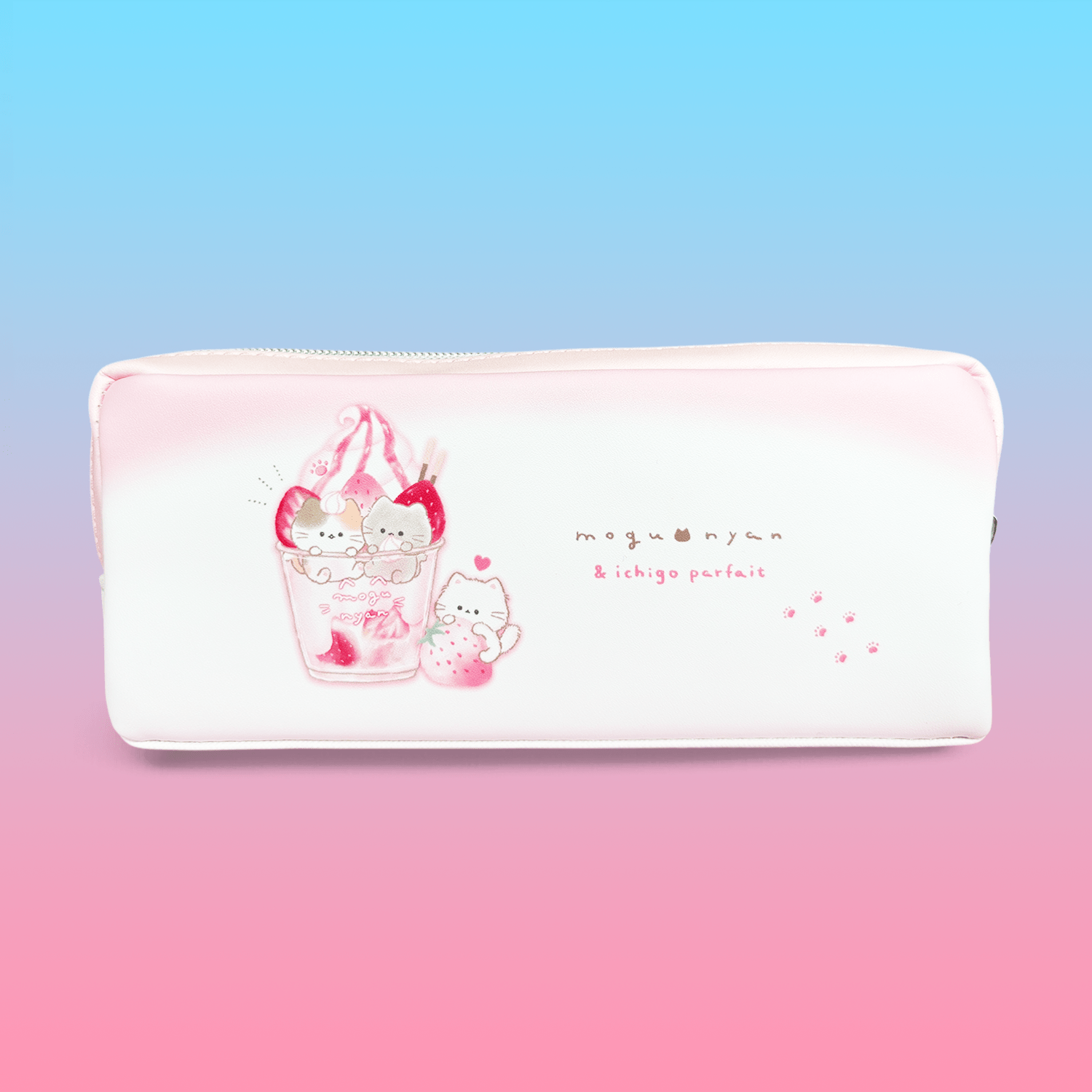 Mogunyan 'Strawberry Parfait' Twin Zipper Pencil Case - Momohana