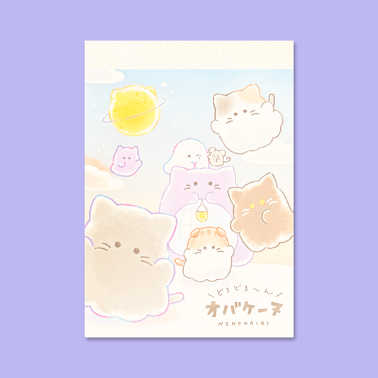 Obakenu Mini Memo Pad - Cat Meeting - Momohana