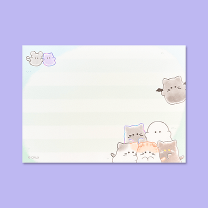 Obakenu Mini Memo Pad - Cat Meeting - Momohana
