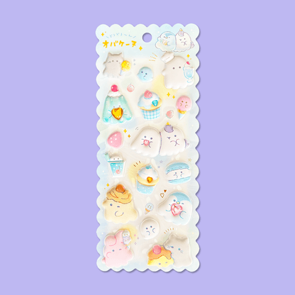Obakenu Mochimochi Marshmallow Sticker Sheet - Sweets - Momohana
