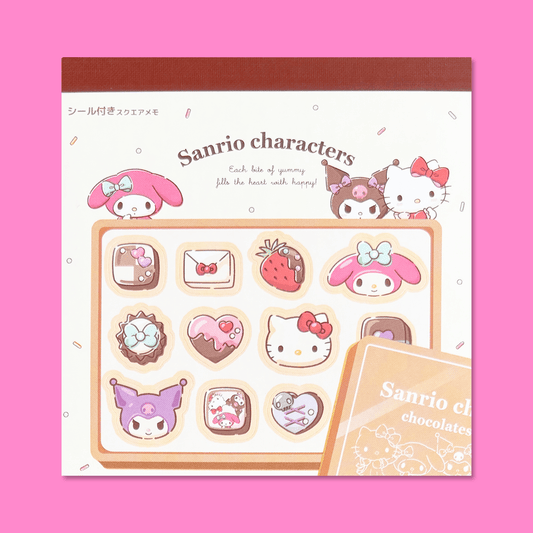 Sanrio Square Chocolate Memo Pad with Stickers - Girls - Momohana