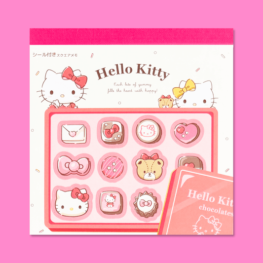 Sanrio Square Chocolate Memo Pad with Stickers - Hello Kitty - Momohana