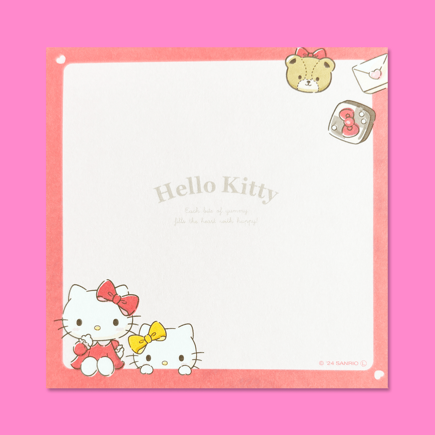Sanrio Square Chocolate Memo Pad with Stickers - Hello Kitty - Momohana