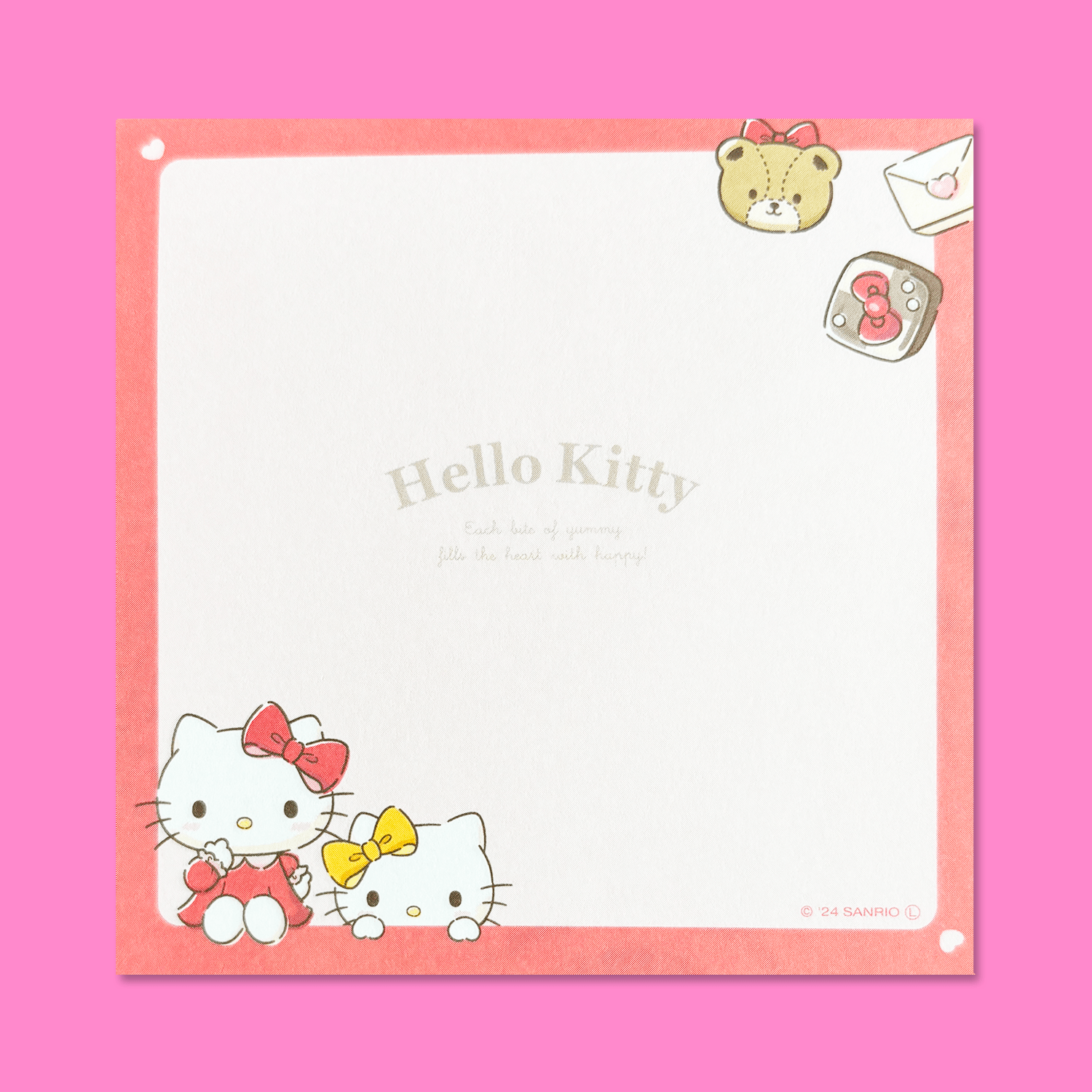 Sanrio Square Chocolate Memo Pad with Stickers - Hello Kitty - Momohana