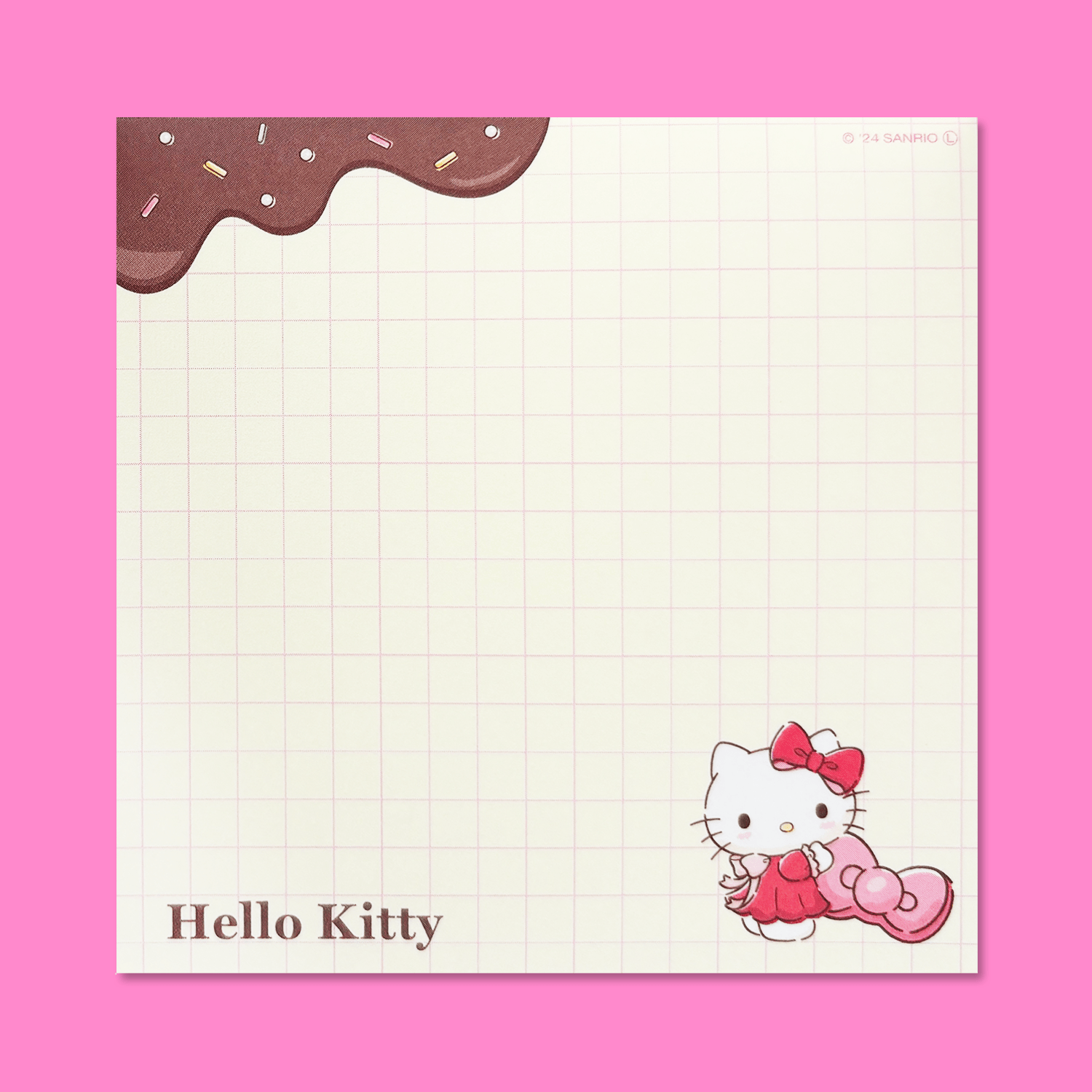 Sanrio Square Chocolate Memo Pad with Stickers - Hello Kitty - Momohana