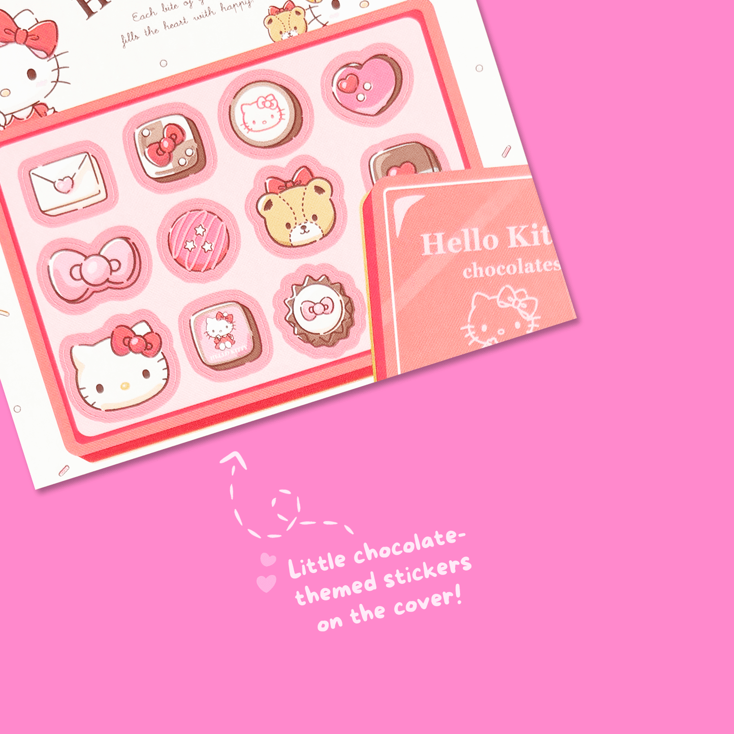 Sanrio Square Chocolate Memo Pad with Stickers - Hello Kitty - Momohana