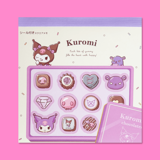 Sanrio Square Chocolate Memo Pad with Stickers - Kuromi - Momohana
